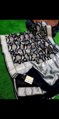 Pure Khadi Georgette Sarees With Hand Paint (22)