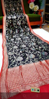 Pure Khadi Georgette Sarees With Hand Paint (23)