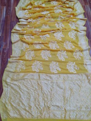 Pure Khadi Georgette Sarees With Hand Paint (7)