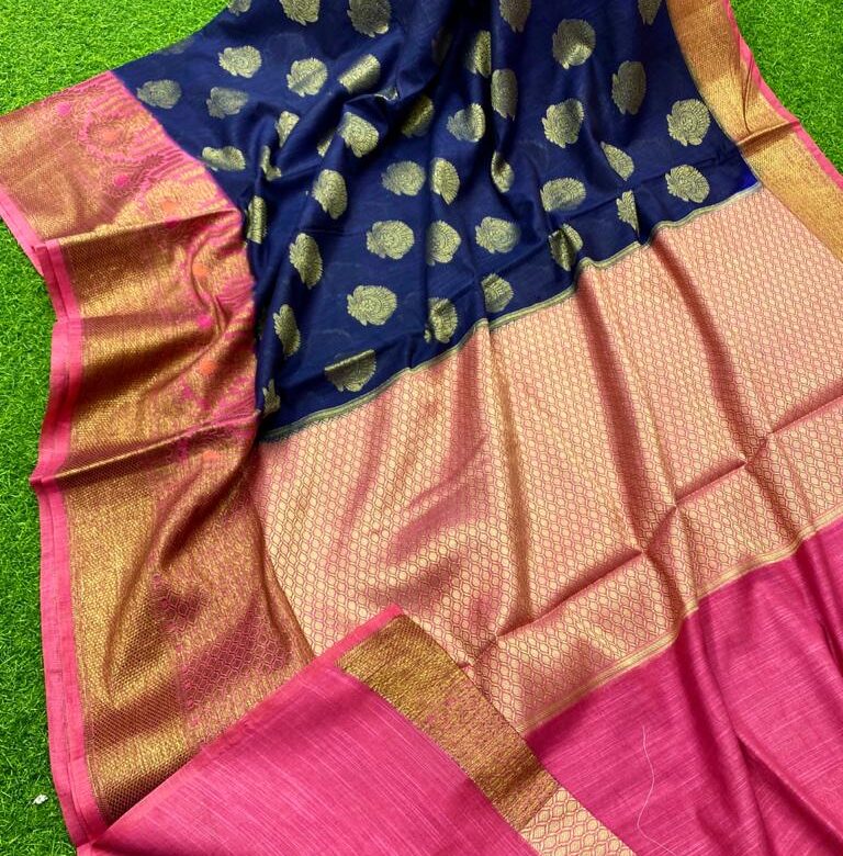 Banarasi Handloom Semi Linen Silk Sarees (1)