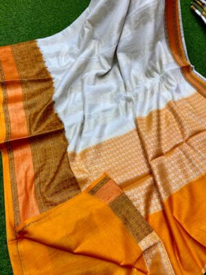 Banarasi Handloom Semi Linen Silk Sarees (17)