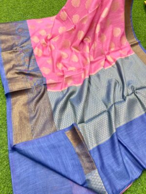 Banarasi Handloom Semi Linen Silk Sarees (20)