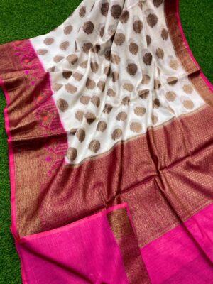 Banarasi Handloom Semi Linen Silk Sarees (27)