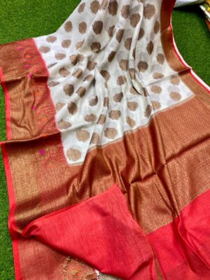 Banarasi Handloom Semi Linen Silk Sarees (28)