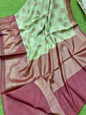 Banarasi Handloom Semi Linen Silk Sarees (8)