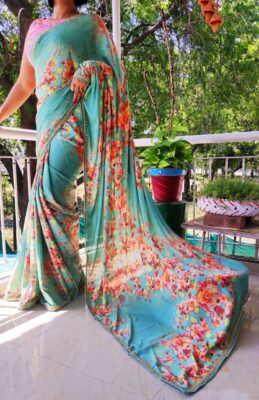 Latest Crepe Silk Sarees With Blouse (13)