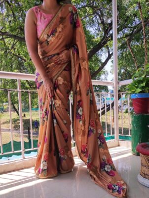 Latest Crepe Silk Sarees With Blouse (3)