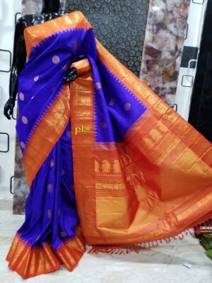 Pure Gadwal Silk With Temple Border (5)