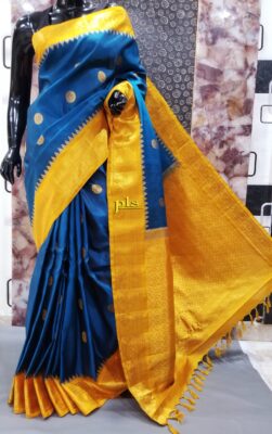Pure Gadwal Silk With Temple Border (7)