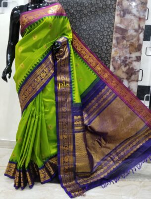 Pure Gadwal Silk With Temple Border (9)