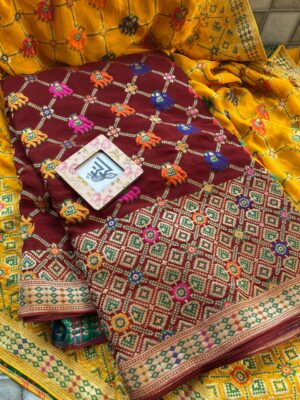 Pure Georgette Patols Weaving Sarees (11)