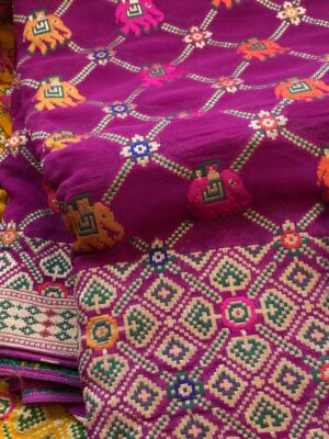 Pure Georgette Patols Weaving Sarees (2)