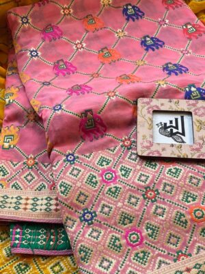 Pure Georgette Patols Weaving Sarees (6)