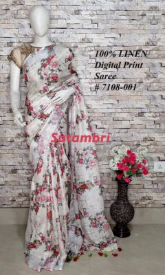 Pure Printed Linen Sarees (11)