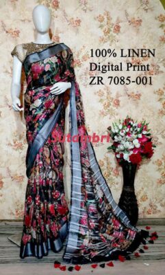 Pure Printed Linen Sarees (12)