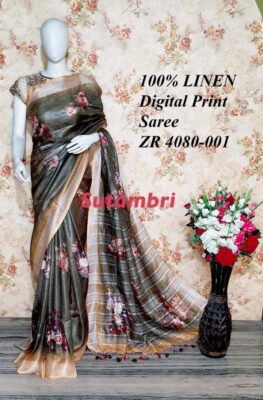 Pure Printed Linen Sarees (13)