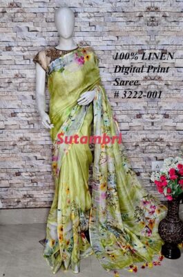 Pure Printed Linen Sarees (14)