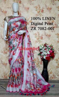 Pure Printed Linen Sarees (18)