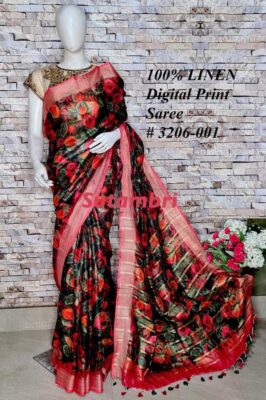 Pure Printed Linen Sarees (21)
