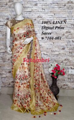 Pure Printed Linen Sarees (22)