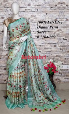 Pure Printed Linen Sarees (6)