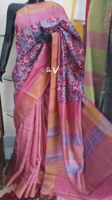 Pure Tussar Silk Sarees With Blouse (1)