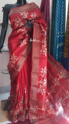 Pure Tussar Silk Sarees With Blouse (12)