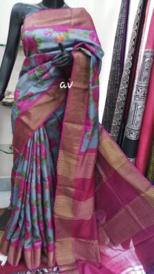 Pure Tussar Silk Sarees With Blouse (18)