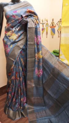 Pure Tussar Silk Sarees With Blouse (20)