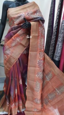 Pure Tussar Silk Sarees With Blouse (21)