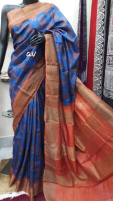Pure Tussar Silk Sarees With Blouse (28)