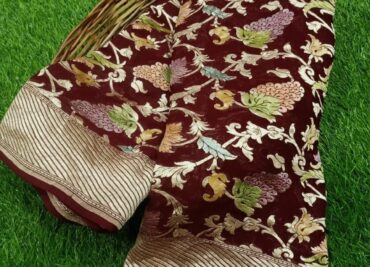 Latest Banaras Georget Hand Brush Dye Sarees (1)