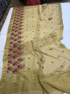 Latest Crepe Embroidary Sarees With Price (1)