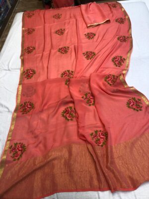 Latest Crepe Embroidary Sarees With Price (3)