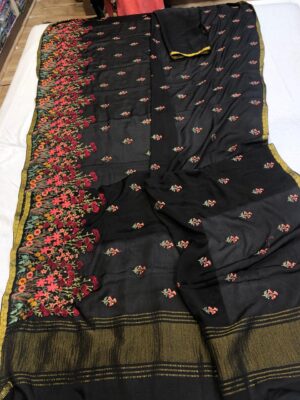 Latest Crepe Embroidary Sarees With Price (5)