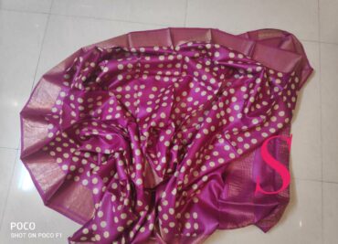 Pure Zari Tussar With Block Printed Sarees (14)