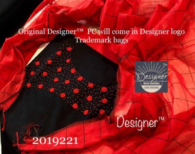 Red And Black Combination Dress Materials (1)