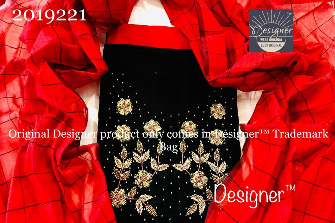 Red And Black Combination Dress Materials (2)