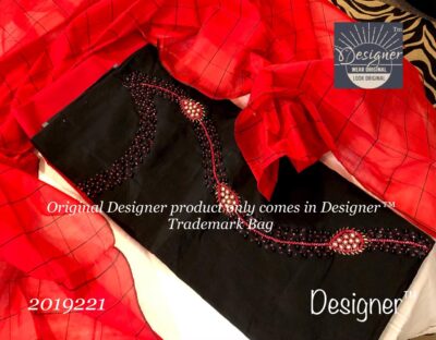 Red And Black Combination Dress Materials (5)