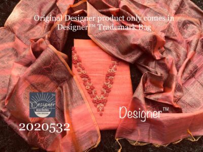 Slub Silk Handwork Dress Materials (1)