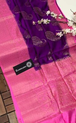 Banaras Warm Silk Sarees With Contrast Blouse (4)