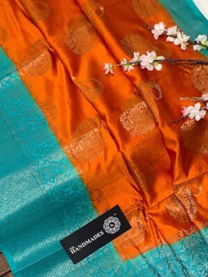 Banaras Warm Silk Sarees With Contrast Blouse (6)