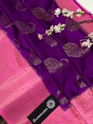 Banaras Warm Silk Sarees With Contrast Blouse (8)