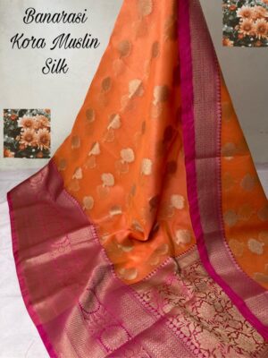 Banarasi Kora Muslin Organza Silk Sarees (21)