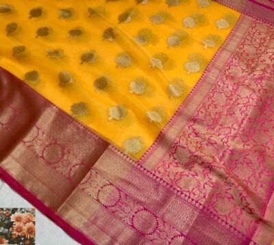 Banarasi Kora Muslin Organza Silk Sarees (3)