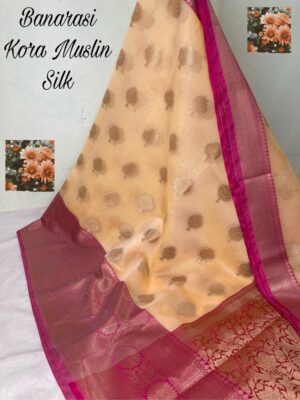 Banarasi Kora Muslin Organza Silk Sarees (5)