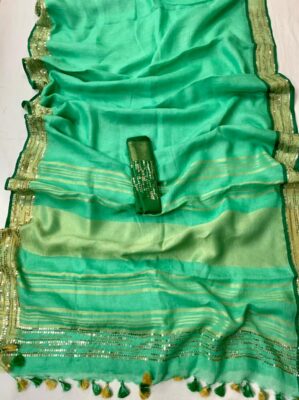 Exclusive Linen Sarees With Sequence And Beeded Work (30)