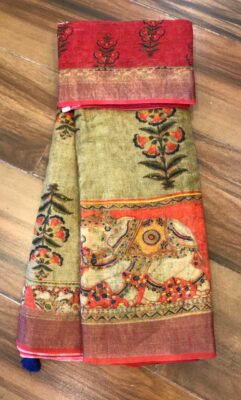 Latest Printed Linen Sarees (1)
