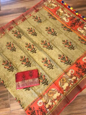 Latest Printed Linen Sarees (3)