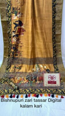 Pure Bishnupuri Tussar Silk Printed Sarees (1)
